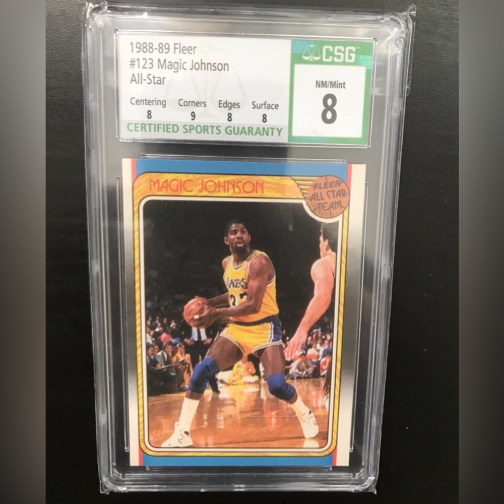 1988 fleer all star magic Johnson card csg 8